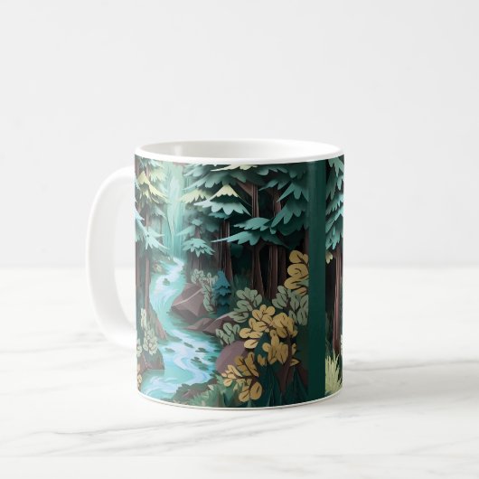 Mug Forêt de rivière imprimée 3D (Devant gauche)