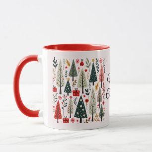 Mug Forêt de sapins de Noël fantaisistes