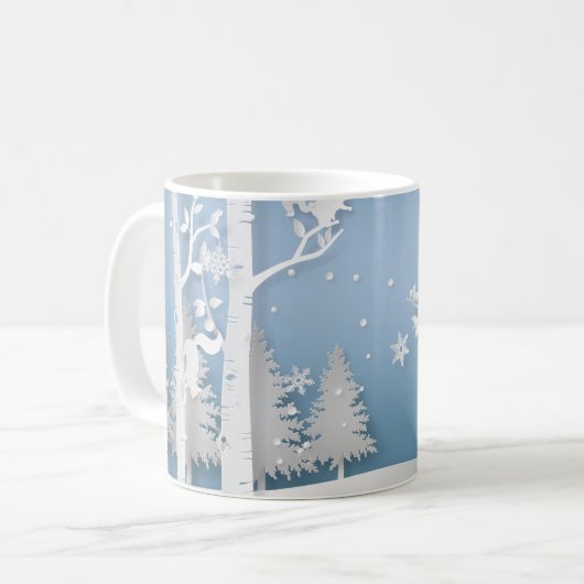 Mug Forêt d'hiver avec écureuils (Devant gauche)