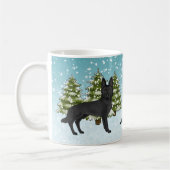 Mug Forêt d'hiver de berger noir allemand avec nom (Gauche)