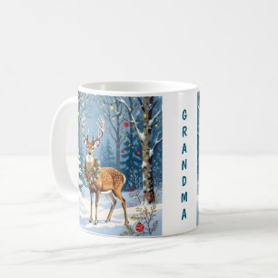 Mug Forêt d'hiver festive de cerfs de Noël personnalis