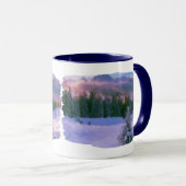 Mug Forêt D'Hiver Firs Purple Lumière Reflétant Sur La (Devant droit)