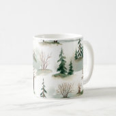 Mug Forêt d'hiver : Flou vert à main (Devant droit)