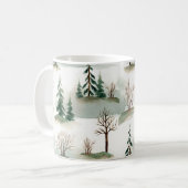 Mug Forêt d'hiver : Flou vert à main (Devant gauche)
