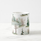 Mug Forêt d'hiver : Flou vert à main (Centre)
