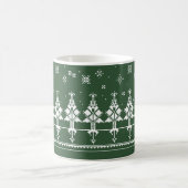 Mug Forêt d'hiver slave | Art populaire vert et blanc (Centre)