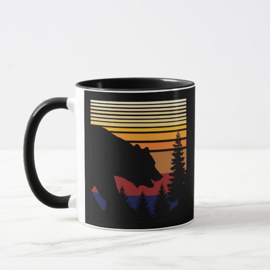 Mug Forêt d'ours couleur vintage (Gauche)