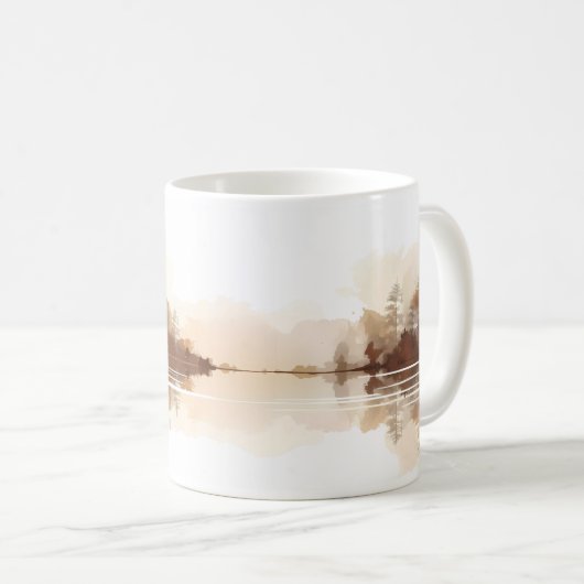 Mug Forêt Et Rivière En Style Brush (Devant droit)