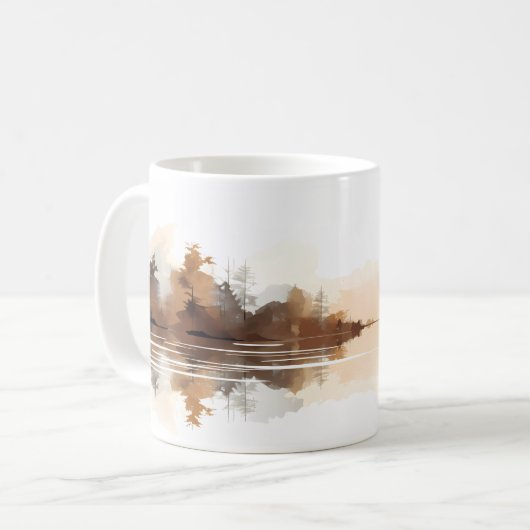 Mug Forêt Et Rivière En Style Brush (Devant gauche)