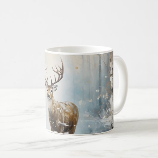 Mug Forêt givre Cerf (Devant droit)