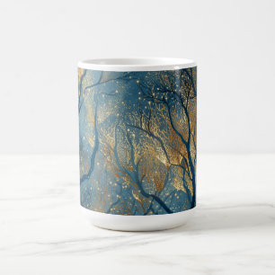 Mug Forêt hivernale enchantée aux arbres dorés lumineu
