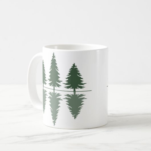 Mug Forêt minimale de réflexion des pins (Devant gauche)