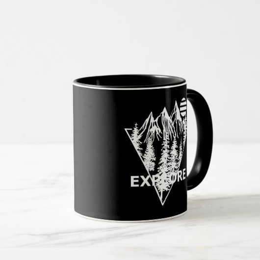 Mug Forêt minime de pins paysagers (Devant droit)