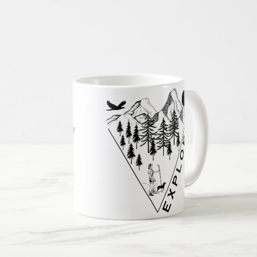 Mug Forêt minime de pins paysagers (Devant droit)