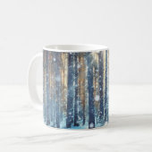 Mug Forêt neigeuse Scène hivernale gelée (Devant gauche)