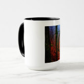 Mug Forêt peinte Automne Brouillard bleu (Devant gauche)