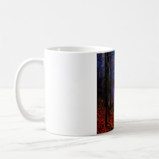 Mug Forêt peinte automne pourpre brouillard (Gauche)