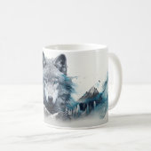 Mug Forêt Puissante de Wolf Rêve Silvery (Devant droit)
