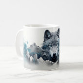 Mug Forêt Puissante de Wolf Rêve Silvery (Devant gauche)