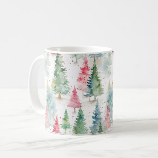 Mug Forêt, Red Green Pine Trees (Devant gauche)