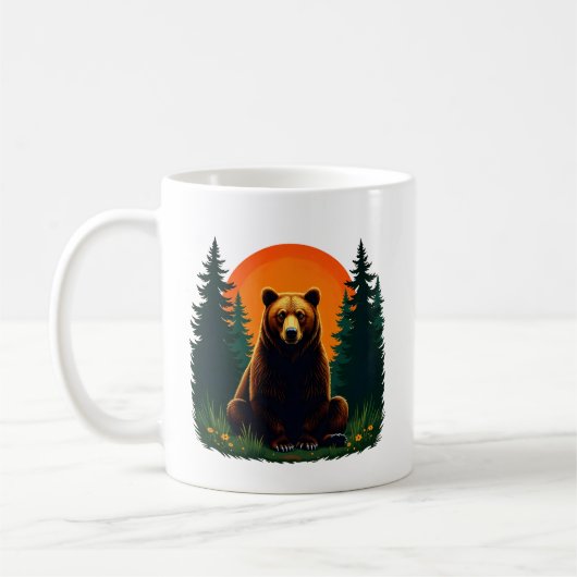 Mug Forêt Rétro Faune Ours Extérieur Nature (Gauche)