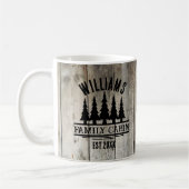 Mug Forêt rustique Cabine familial personnalisé Nom Es (Gauche)