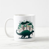 Mug Forêt unique de Stegosaurus Dinosaur Vert (Gauche)