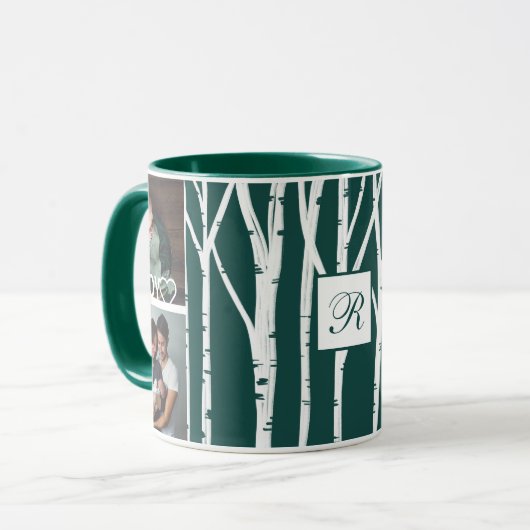 Mug Forêt vert Birch Tree Love & Joy Multiphoto (Devant gauche)