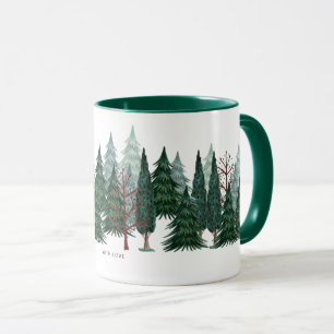 Mug Forêt verte pins nature Noël
