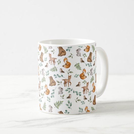 Mug Forêt Whimsical Forêt Végétale Animaux (Devant droit)