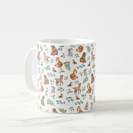 Mug Forêt Whimsical Forêt Végétale Animaux (Devant gauche)