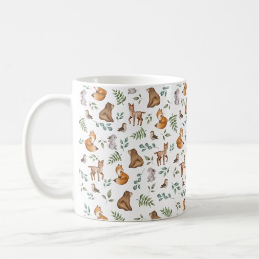 Mug Forêt Whimsical Forêt Végétale Animaux (Gauche)