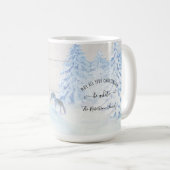 Mug Forêts à neige Cerf Noël Rustique Famille (Devant droit)