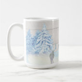 Mug Forêts à neige Cerf Noël Rustique Famille (Gauche)