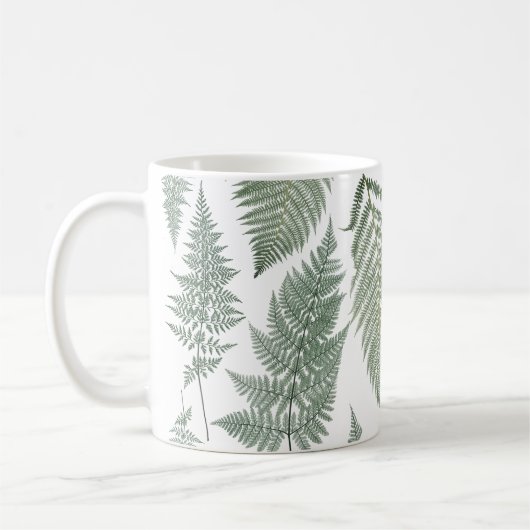 Mug Forêts de fougères Vintages verdure Botanique (Gauche)