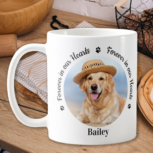 Mug Forever in our Hearts Custom 2 Photo Pet Memorial