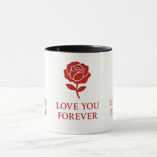 Mug Forever Love Rose Graphic Creating Warm Valentine  (Centre)