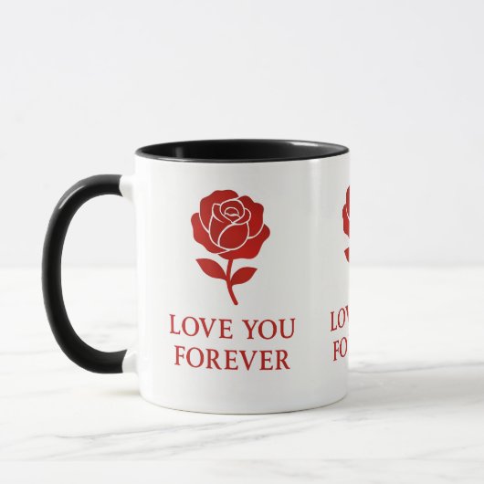 Mug Forever Love Rose Graphic Creating Warm Valentine (Gauche)