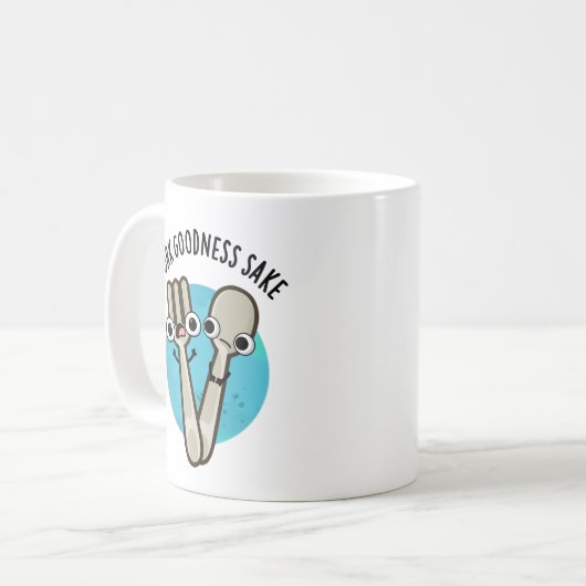Mug Fork Goodness Sake Funny Utensio Pun (Devant gauche)