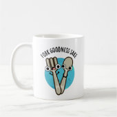 Mug Fork Goodness Sake Funny Utensio Pun (Gauche)