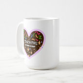 Mug Forme cardiaque L'enseignement est une oeuvre de c (Devant gauche)