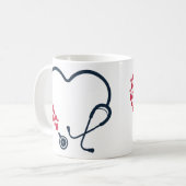 Mug Forme cardiaque stéthoscope (Devant gauche)