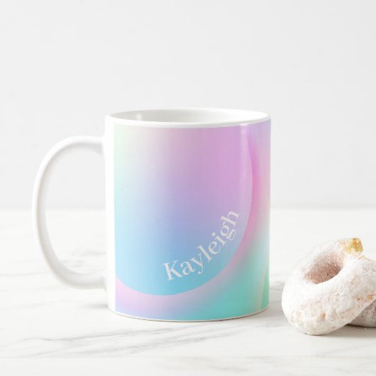 Mug Forme de dégradé pastel doux arc-en-ciel (Avec donut)