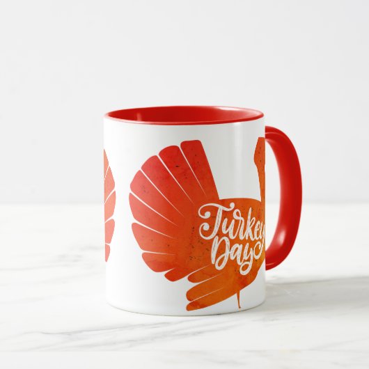 Mug Forme de dinde mignonne pourpre avec la typographi (Devant droit)