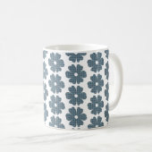 Mug Forme de fleur à carreaux bleu gris (Devant droit)