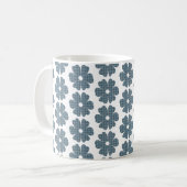Mug Forme de fleur à carreaux bleu gris (Devant gauche)