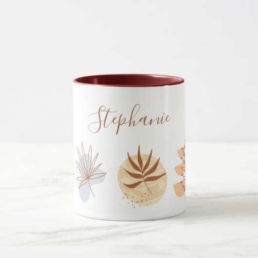 Mug Forme de fleur boho abstraite Nom botanique (Centre)