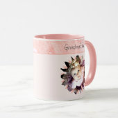 Mug Forme de fleurs personnalisée Photo Aquarelle Past (Devant droit)