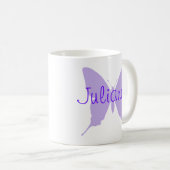 Mug Forme de papillon violet de lumière personnalisée (Devant droit)