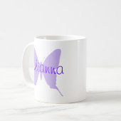 Mug Forme de papillon violet de lumière personnalisée (Devant gauche)